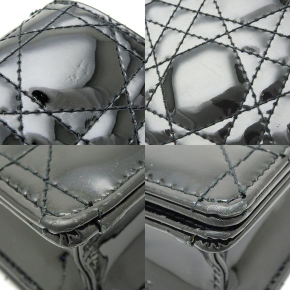 Christian Dior Chain Shoulder Bag Diagonal Cannage Black - Picture 4 of 7